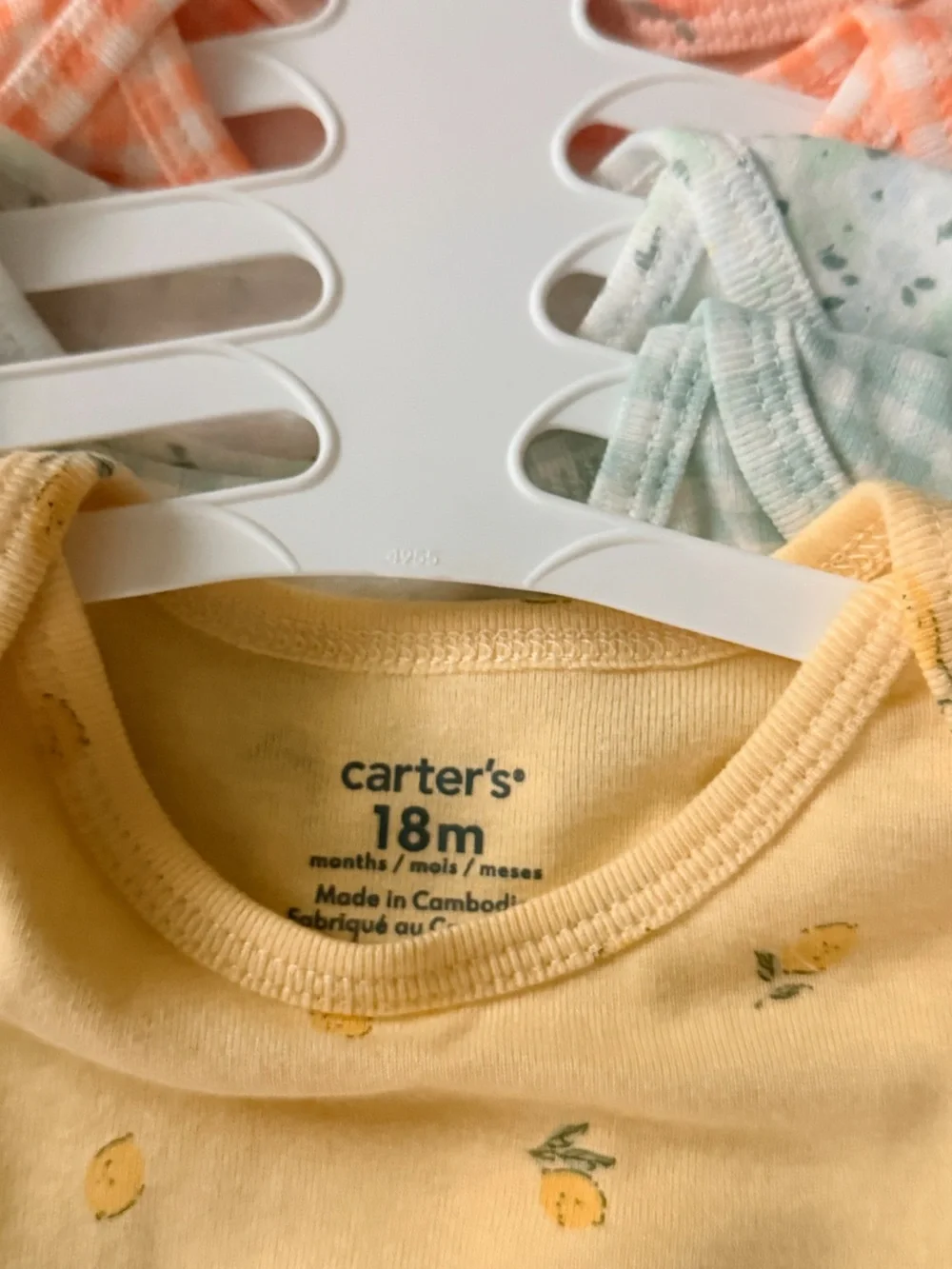 Carter's Pale Yellow Lemon Print Short Sleeve Baby Onesie
